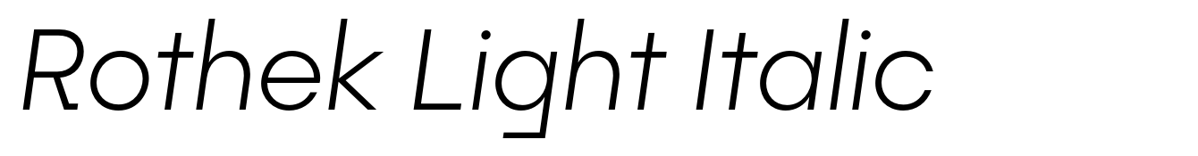 Rothek Light Italic